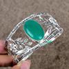 Green Onyx Gemstone Handmade 925 Sterling Silver Cuff Bangle Adjustable KKG-1026