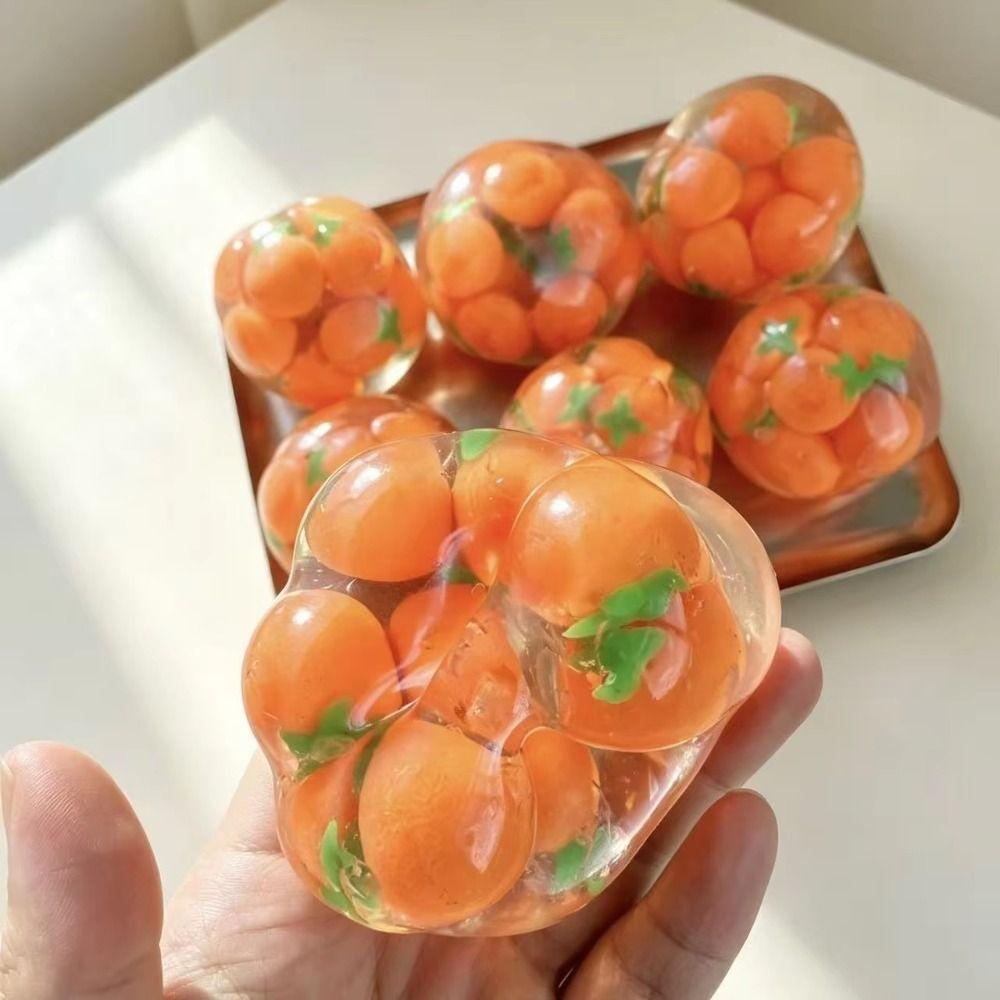 Orange Fruit Series Orange Coconut Oil Handmade Ball Sensory Fidget TPR Fidget Toy Desktop Gift