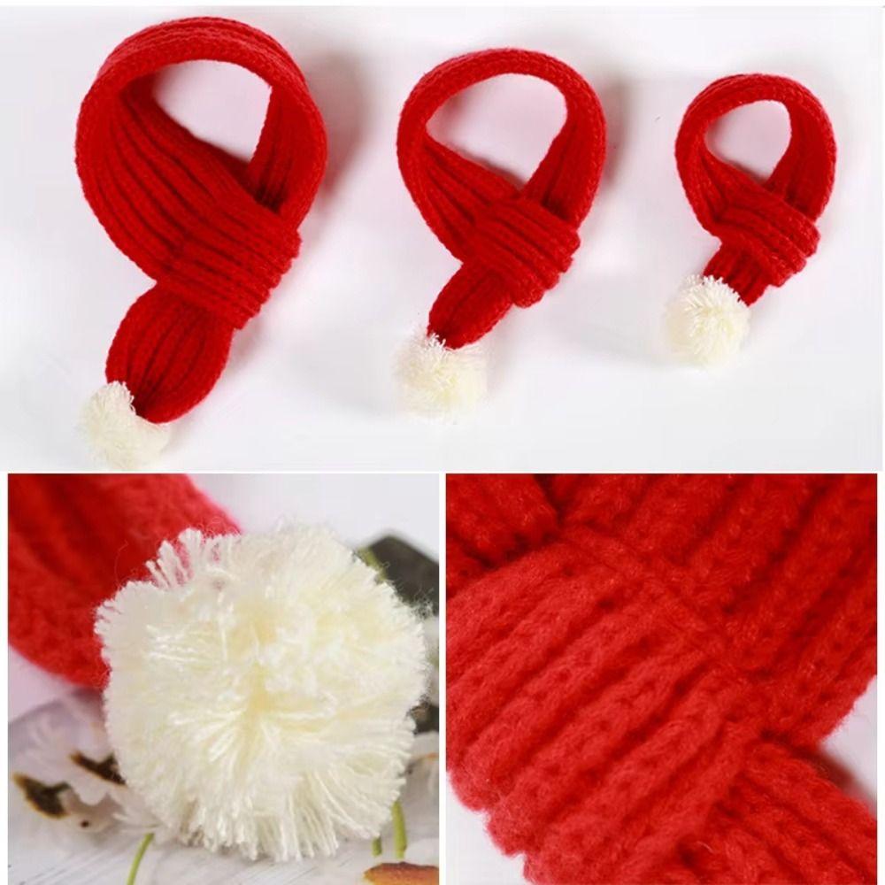 Cute Puppy Kitten Christmas Scarf S/M/L Winter Dog Scarf Pet Warm Knitted Scarf  Keep Warmth
