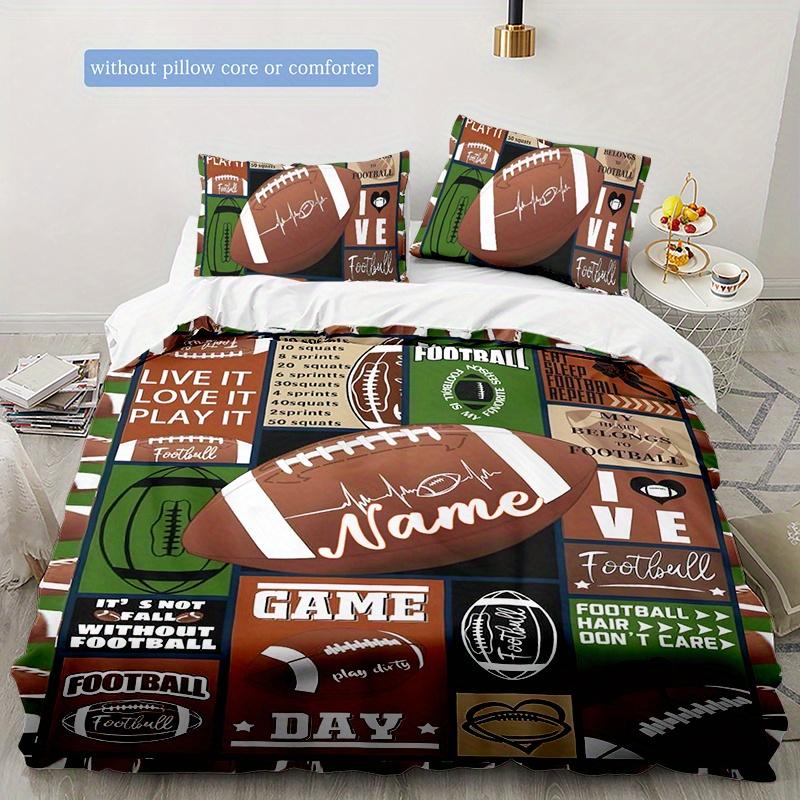 Afootball Customize Your Name Duvet Cover Softbedding Set For Bedroom Guest Room And Dorm Decoration Threepiece Set Includes 1 Duvet Cover 2