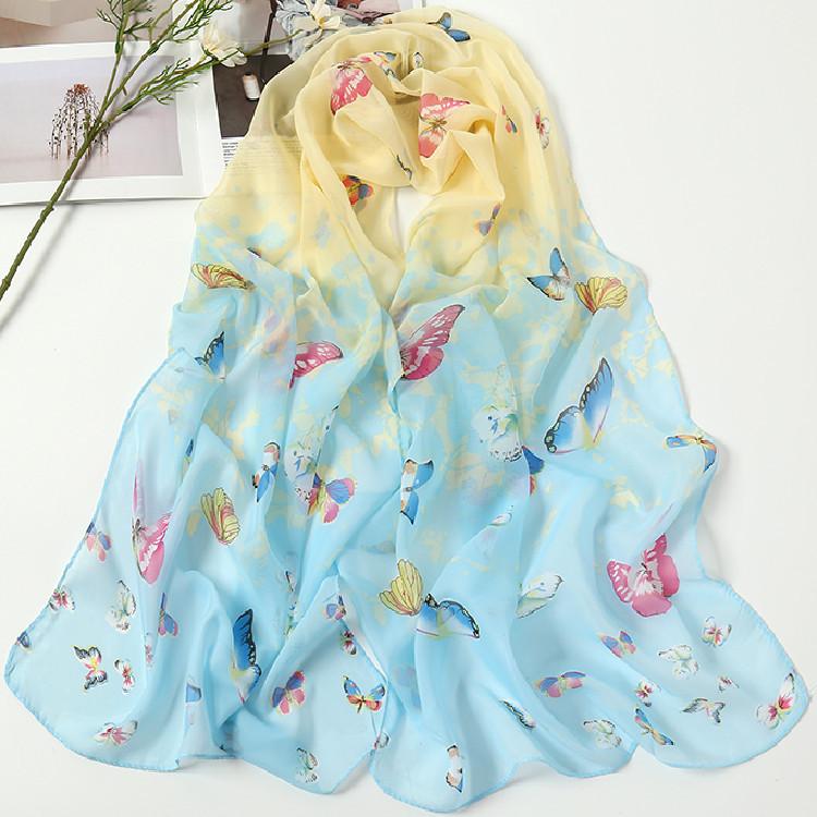 Women Summer Style Vintage Retro Irregular Stylish Shawl Silk Scarf EMA