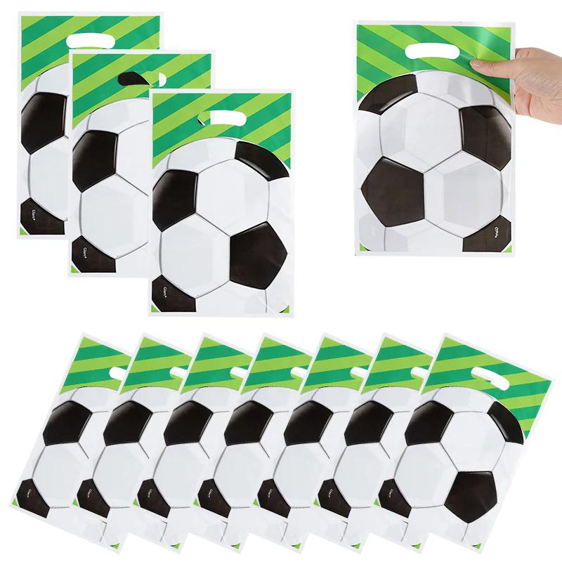 10/20/30pcs Football Theme Party Favors Candy Bags Soccer Gift Packaging Treat Bag Boy Kids Birthday Party Decoration Supplies