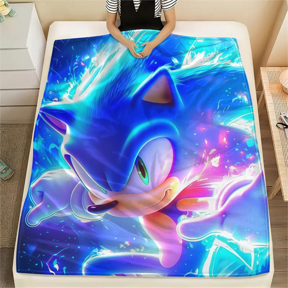 Sonic the Hedgehog Flannel Blanket, High quality Comfortable for All Seasons, Home Decor, Warmth and Comfort