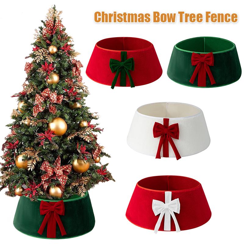 1PC Red Green White For Artificial Trees Tree Stand Base Holiday Plush Cloth Home Decor Bow Christmas Tree Collar Festival