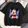 Летняя футболка с принтом Микки и Минни от Disney, смешная женская футболка с круглым вырезом, модная футболка с короткими рукавами, женская повседневная уличная одежда, футболки