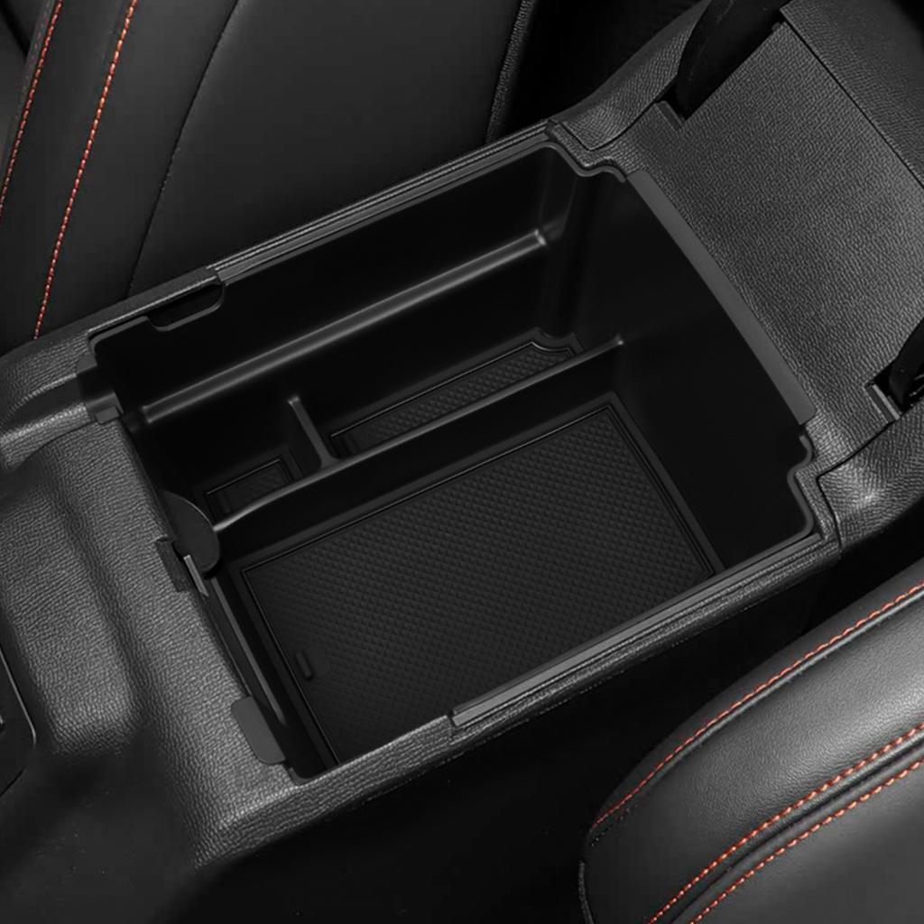 For Ford Bronco 2025 Double-layer Storage Box Center Console Armrest Tray Organizer Tidying Car Interior Accessories Black