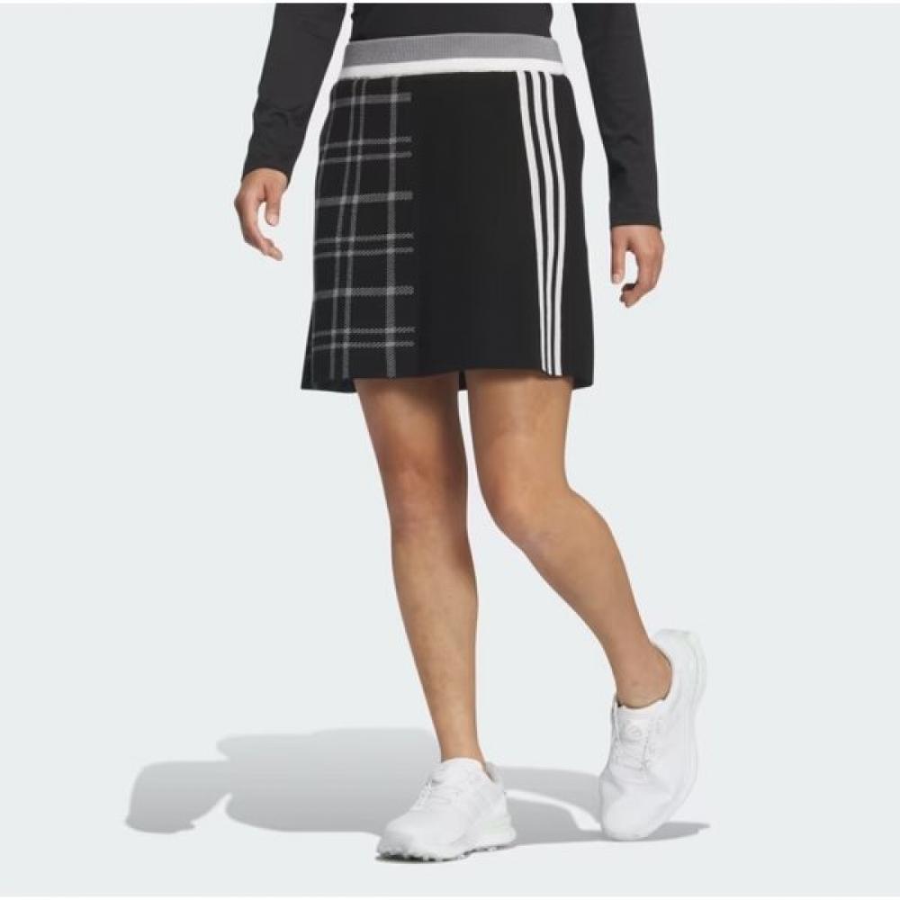 Adidas Гольф Fw Женская S трикотажная юбка Pulley faShion 3S в клетку iS4757 черная