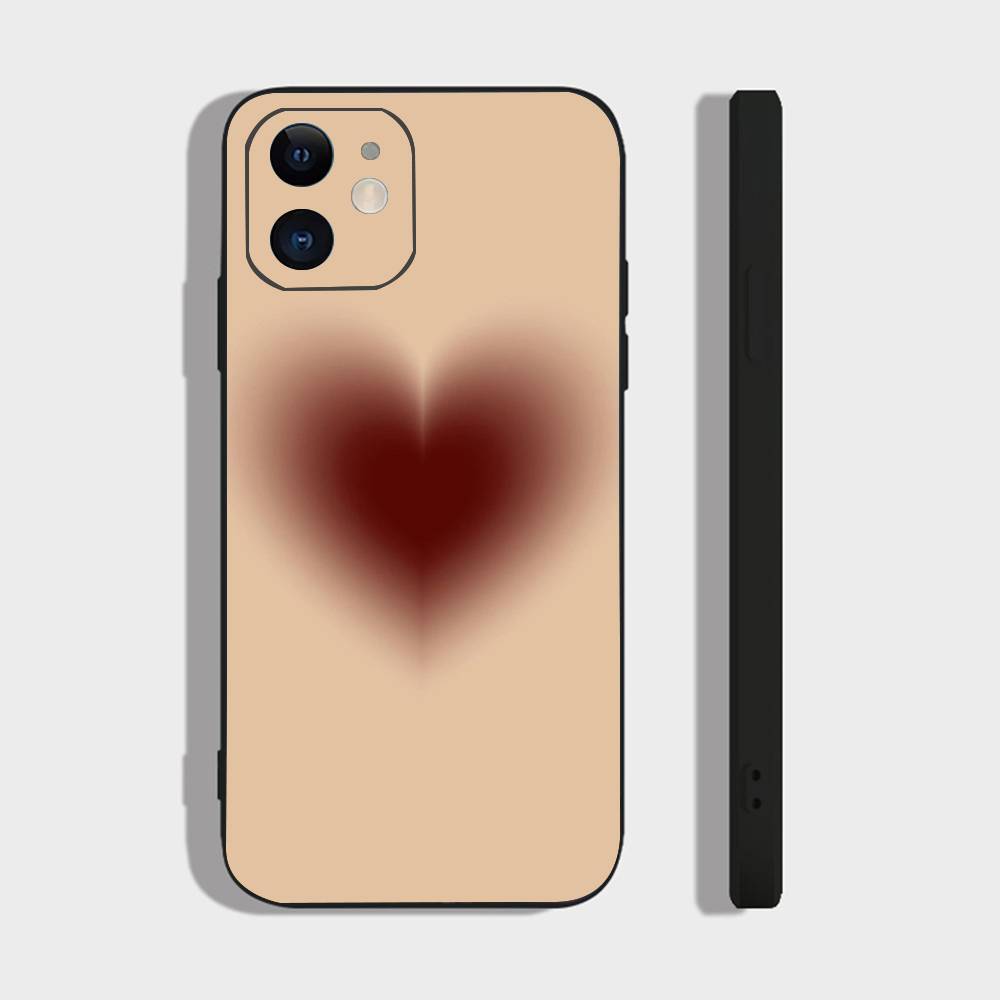 Чехол для телефона с рисунком «Любовь» на весь экран для IPhone 17 Air 16 15 14 13 Pro Max 11 12 Черный силиконовый чехол