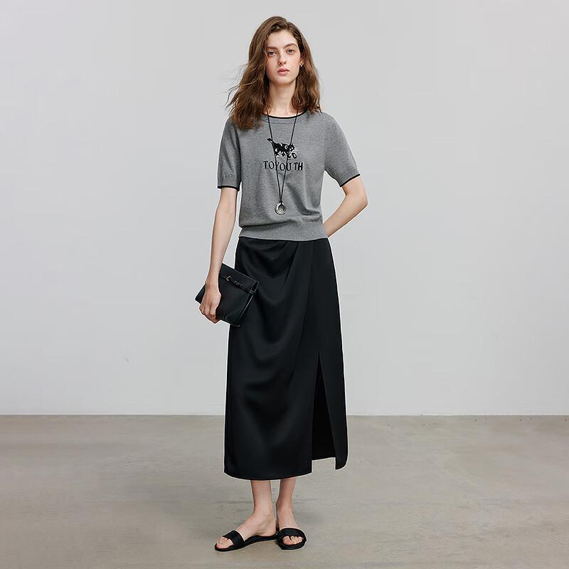 Трикотажная футболка с жаккардовым узором «Кошка Чую»