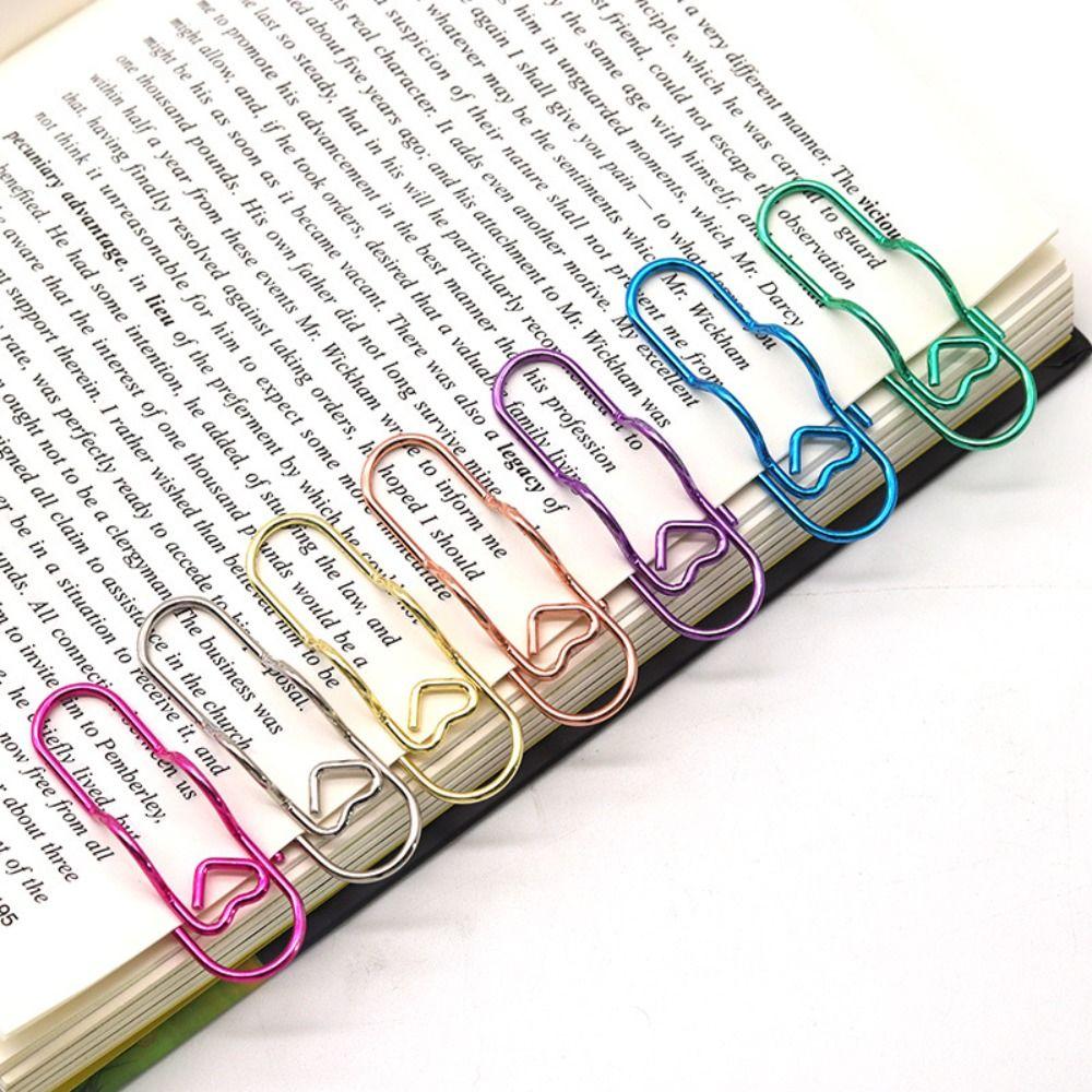10pcs Colorful Paper Clips Paper Fix Clips Bookmarks Multi-functional Pen Holder  Journal Tool