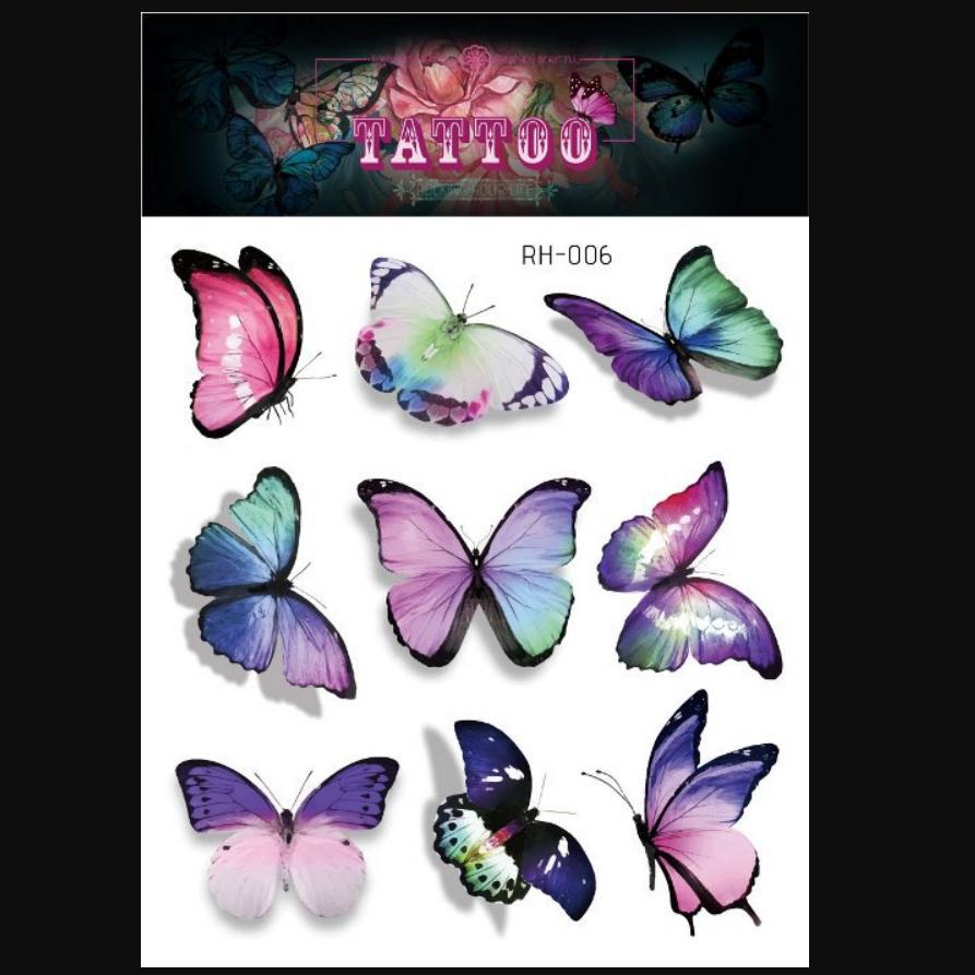 Новая водонепроницаемая 3d татуировка бабочки с макияжем, милые татуировки, модные татуировки, наклейки