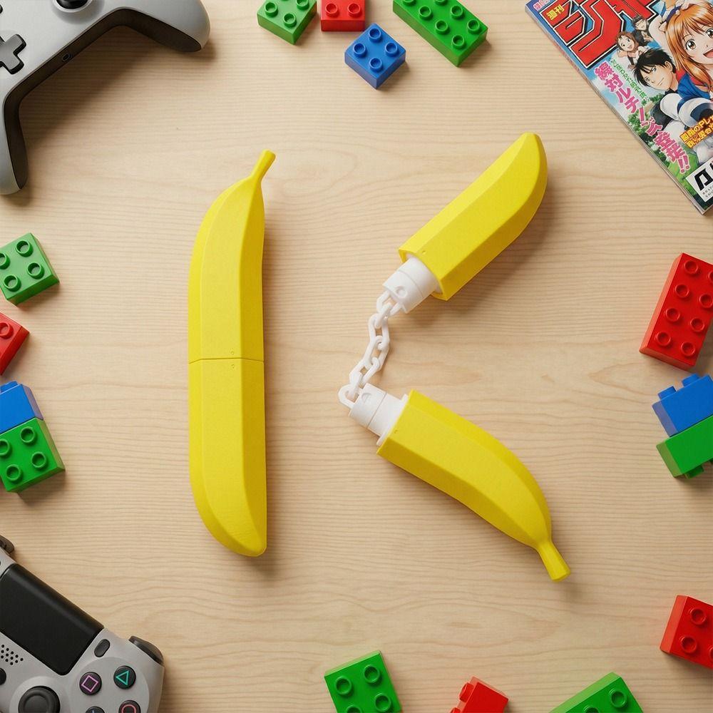Creative Thumb Chucks Toys Simulation Fruit Banana Folding Toy Banana Nunchucks Toy  Party Costume