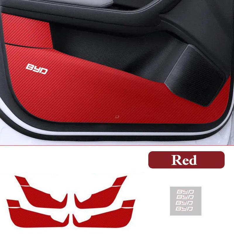 4PCS Carbon Fiber Texture Door Protector Mat Anti-Dirty Anti-Collision Stickers For BYD Song PLUS EV DM-I -2024 Accessories