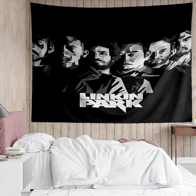 Linkin Park band logo Tapestry for Bedroom Aesthetic Classroom Tapestries Wall Hanging for Living Room Dorm Office,Ideal Creative Gift