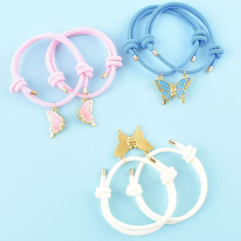 Мультяшный Милый Браслет с Бабочкой для Детей Два Студента Подруги Подарок на День Рождения Магнитный Кулон Один Человек Полунесущий Ремешок