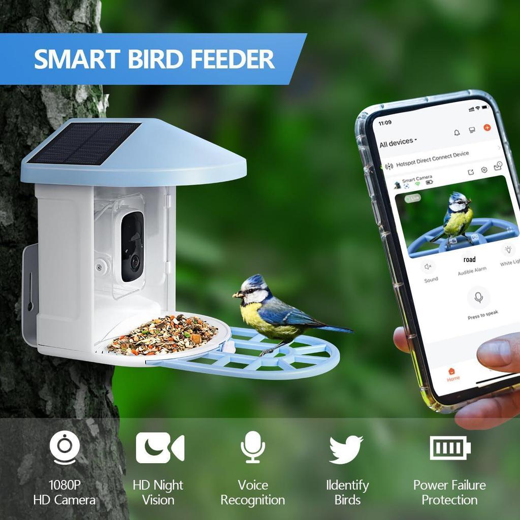 Wireless Smart Bird Feeder Camera with Real-Time Monitoring