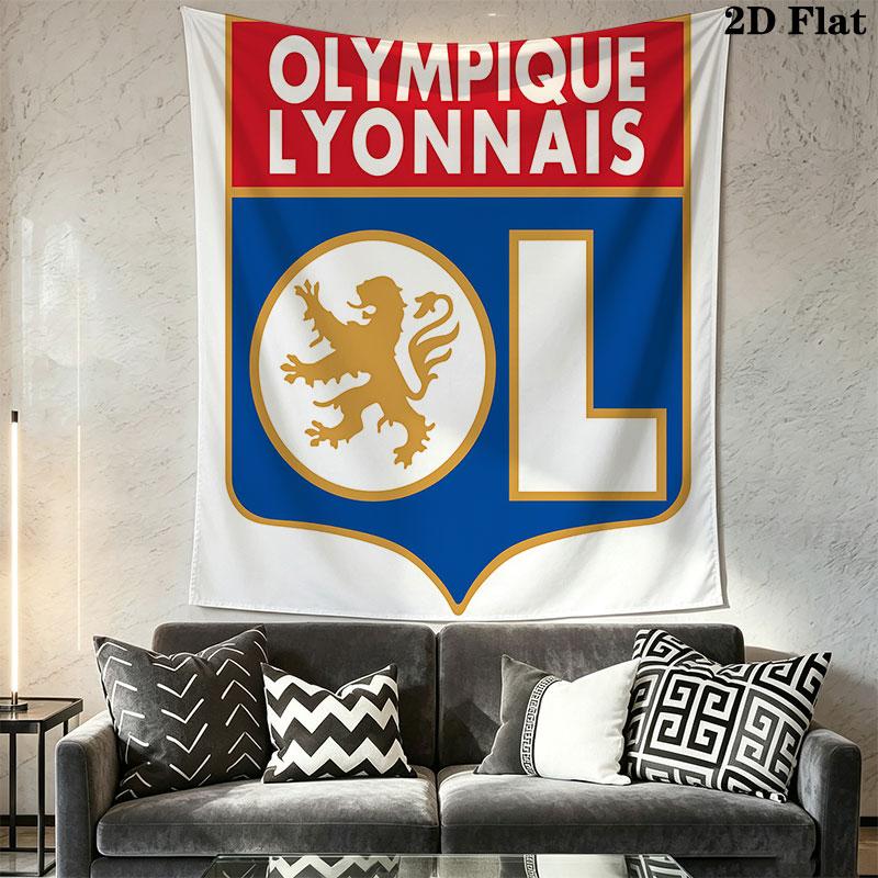Olympique Lyonnais Wall Hanging Printed Fabric Blanket Decorative Tapestries for Bedroom Living Room Home Decor