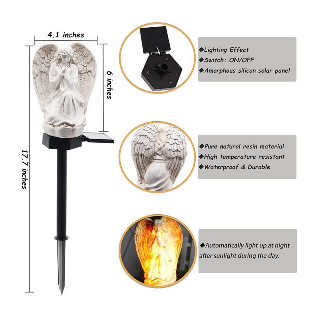 Уличный солнечный угловой светильник для кладбища, садовые солнечные светильники, декоративные водонепроницаемые светодиодные светильники Angel, солнечные светильники для столбов, водонепроницаемые