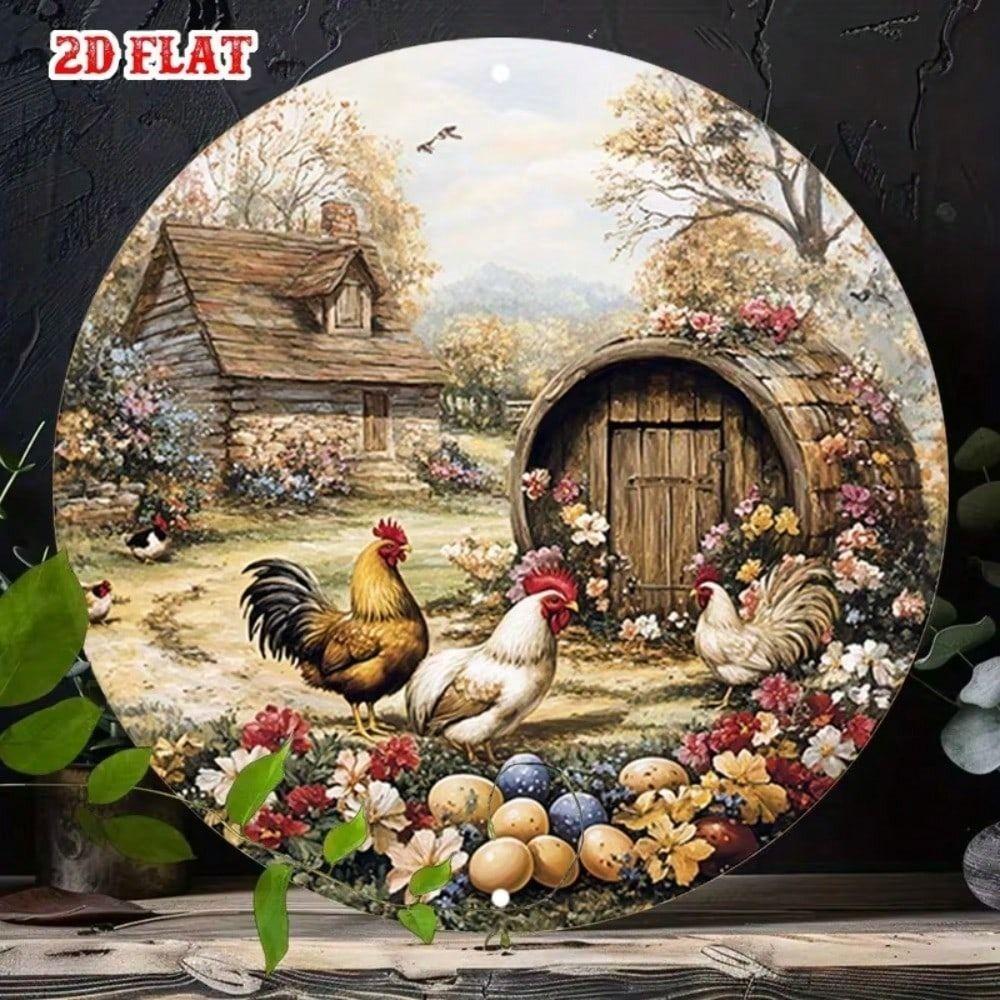 Винтажный Фермерский Куриный Яйцо Металлический Плакат Декор Кухонной Стены