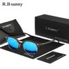 RBsunny Fashion HD Mirror Lens Солнцезащитные очки мужские для вождения на открытом воздухе поляризованные очки UV400 круглые женские очки из сплава ПК