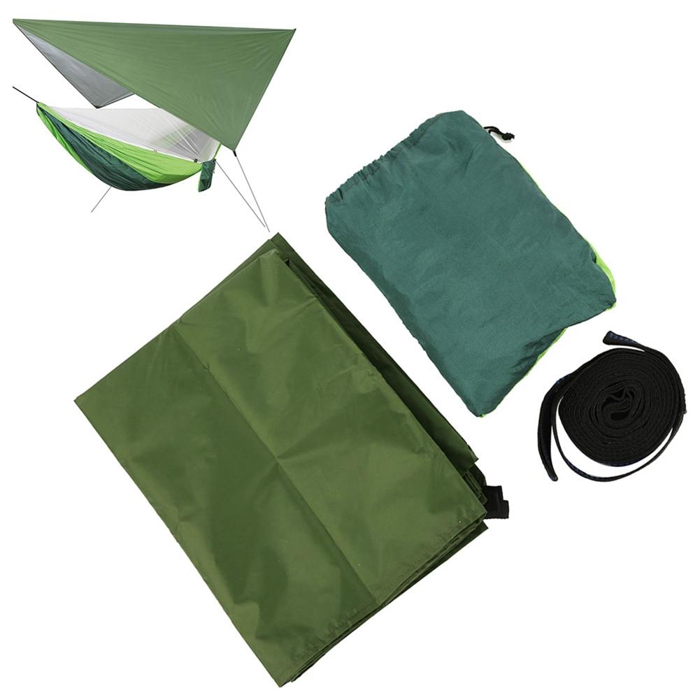 Портативный подвесной кемпинговый гамак с москитной сеткой и дождевиком для дворового сада