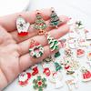 50-Piece Christmas Alloy Enamel Charms Set: Mixed Style DIY Pendants and Dangle Charms.