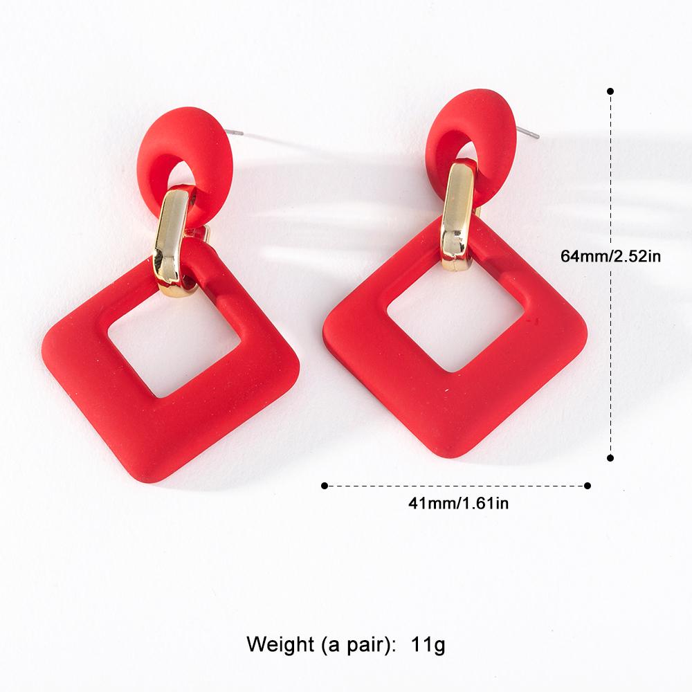 Pinkdudu 2024 Новые 12-цветные квадратные акриловые серьги-подвески, легкие роскошные многоцветные геометрические серьги для женщин, ювелирные изделия PD1488