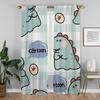 Anti-mosquito Curtains for Living Room Cute Dinosaur Window Curtain Shades Kitchen Curtains 2 Pieces Tulle for Bedroom Partition