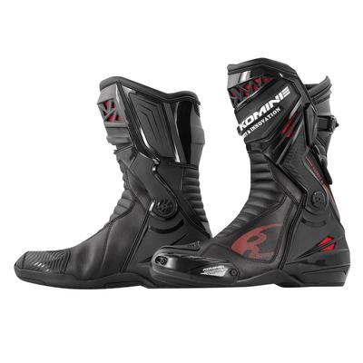 Komine BK-087 Гоночные ботинки Supreme для мотоциклов, Черные, Эластичный материал