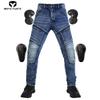 Motorcycle Jeans For Men+retro Casual Anti Fall Pants Elastic Cycling Pants+Kevlar Motorcycle Pants