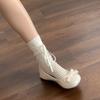 Super Fairy Sweet and Cool Design Mary Jane Shoes 2024 New Internet Celebrity Bow Wear Round Head Single Shoes Shoes
