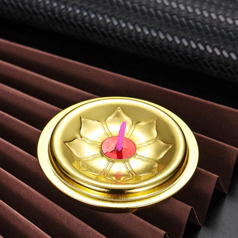 9 Pcs Oil Float Exquisite Wick Floating Holders Buddha Lamp Glass Fuel Enshrine Accessories Supplies Aluminum