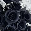 Black Rose Gothic Dark Simulation Flower Black and White Red Halloween Decoration Fake Flower Cross Border Single Silk Flower Fake Flower