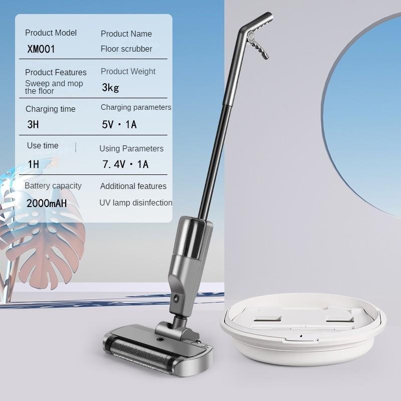 Интеллектуальная беспроводная электрическая швабра для подметания и мытья полов, встроенная швабра для мытья полов, портативная вращающаяся швабра