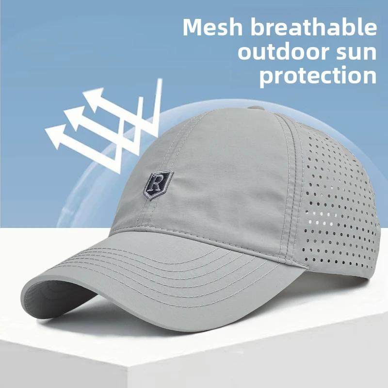 Mens Summer Baseball Cap With Sunshade Brim In Durable Polyester For Outdoor Use