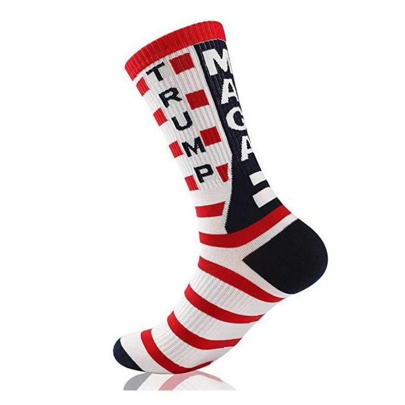 Funny President Donald Trump Socks Men Trump Flag Maple Socks Compression Socks Streetwear Hip Hop