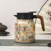 Винтажный цветочный изолированный чайник 1000 мл Мини-кофейник Офисный термос для чая Встроенный заварочный чайник для воды Кувшин для напитков Термос для кофе