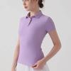 Женская футболка-поло с коротким рукавом для занятий йогой и спортом — дышащая одежда для фитнеса и бега на открытом воздухе, тенниса, бадминтона и гольфа.