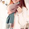 Women's Korean Style Knitted Plaid Tassel Shawl: Thick, Double-Sided & Versatile Winter Scarf