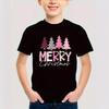 Summer Round Neck 3D Christmas Themed Printed Top Fashionable Casual Short Sleeved Children's Boy T-shirts