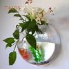 Creative Wall Mounted Clear Acrylic Round Fish Tank Flower Pot Vase Home Decor Decoration