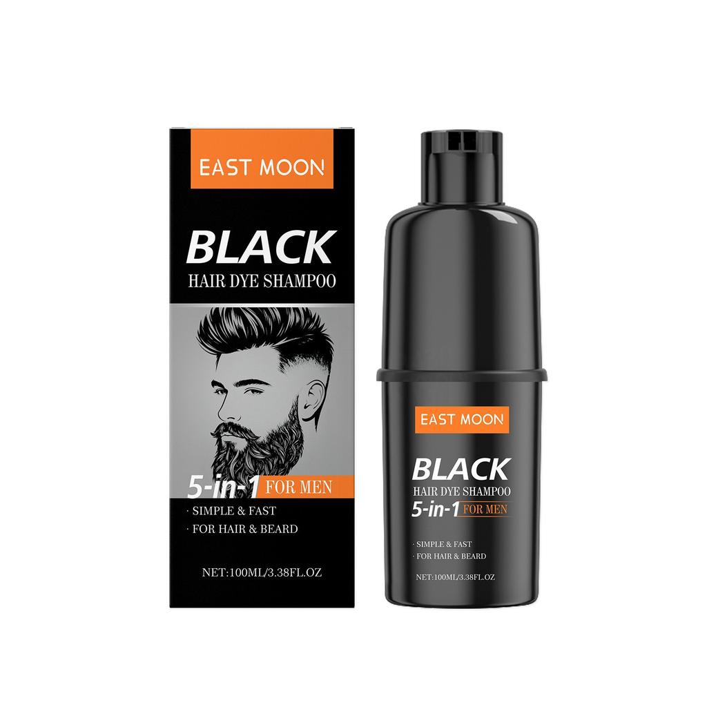 Men's Hair Dyeing Shampoo Black Natural Color Gentle Care Even Shine Hair Treatment less