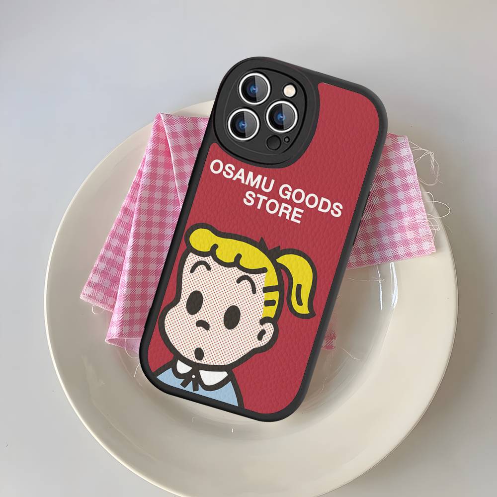 Модный чехол для телефона Osamu Goods для IPhone 16 15 14 13 12 11 Pro Max Plus Ударопрочный кожаный чехол