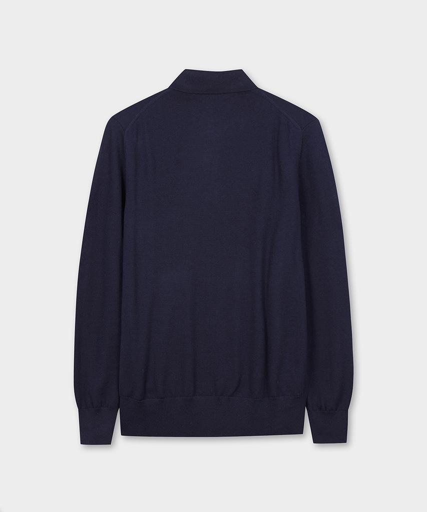 BROOKS BROTHERS Merino Wool Polo Sweater (Navy) (Bbwtmf9640Qew)
