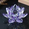 Faux Crystal Lotus Figurine Glass Craft Collection Clear Lotus Table Decoration Lotus Paperweight for Good Luck Peace Desk Decor