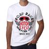 Men’s Vintage Tee Shirt Graphic T Shirt Road Race Since 1977 White