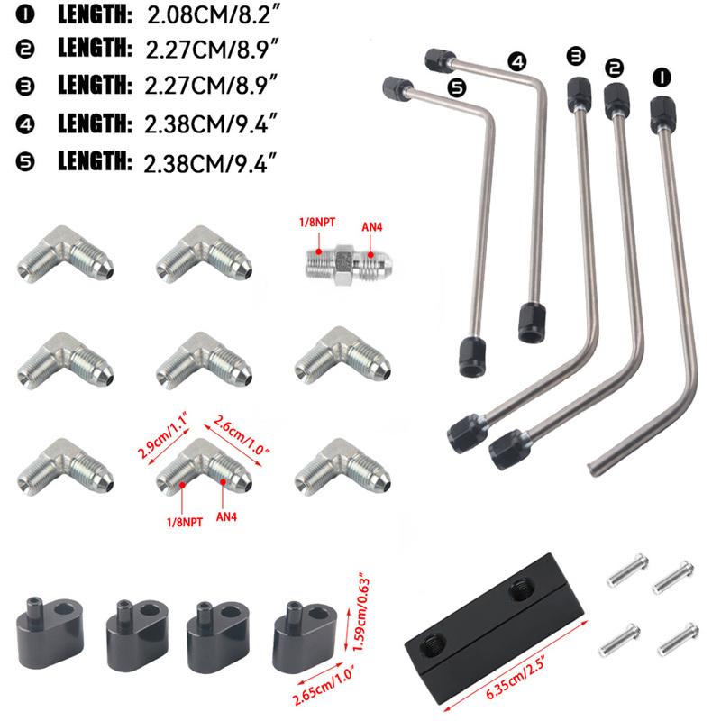AN4 LS Stainless Coolant Crossover Steam Vent Kit Compatible with for LS1, LS2, LS3, LS6, LS7, LS9, LSX Engines