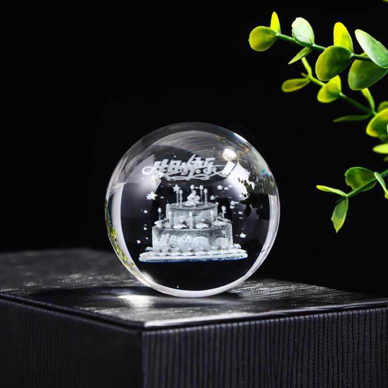 3D прозрачный хрустальный шар, облако, земля, звездное небо, шаровые украшения, поделки, подарки, офисные лазерные резные лунные украшения