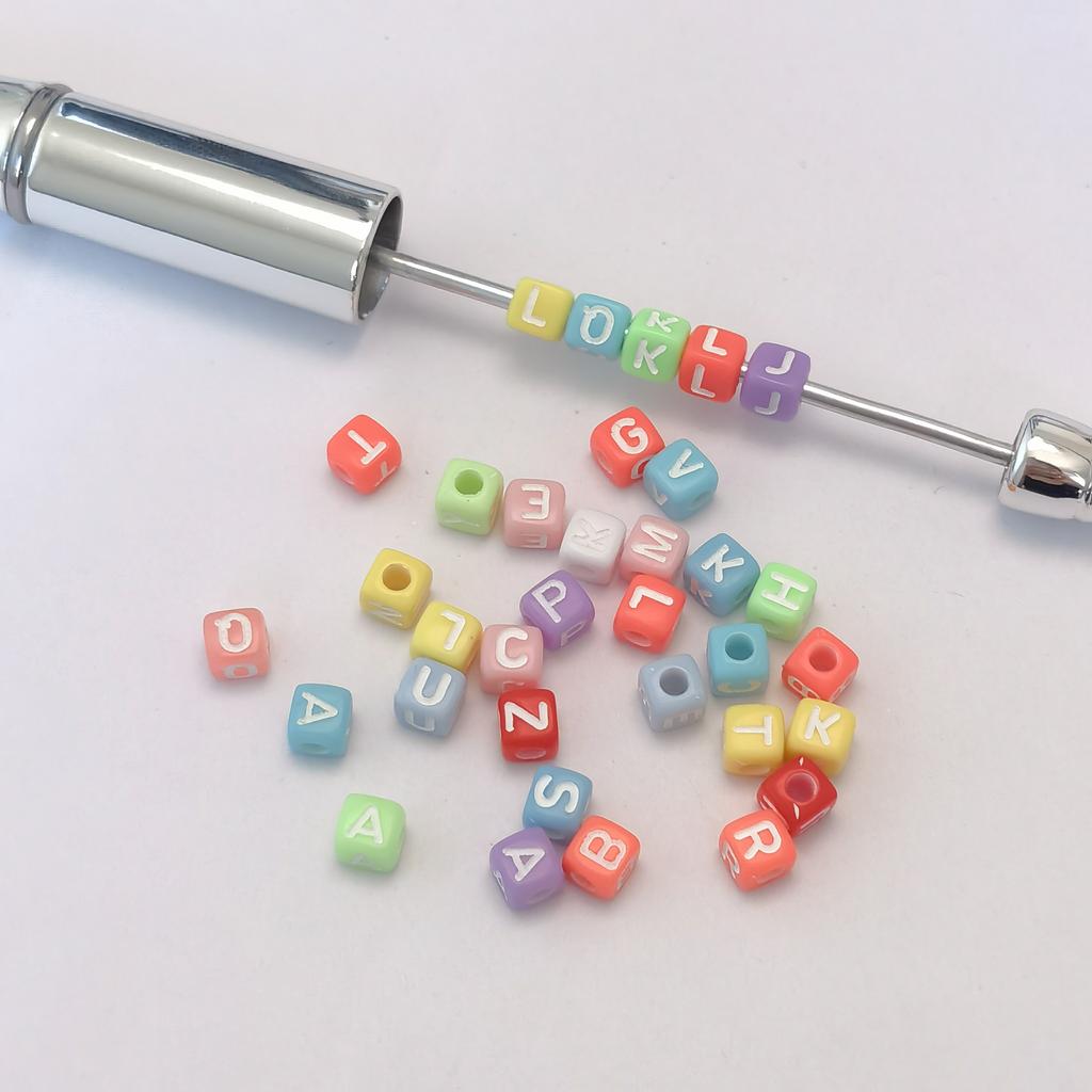 High Quality 500g/Bag Colorful Acrylic Cube Letter Beads 5MM Square A-Z Alphabet Charms for Bracelet Necklace Jewelry Making DIY
