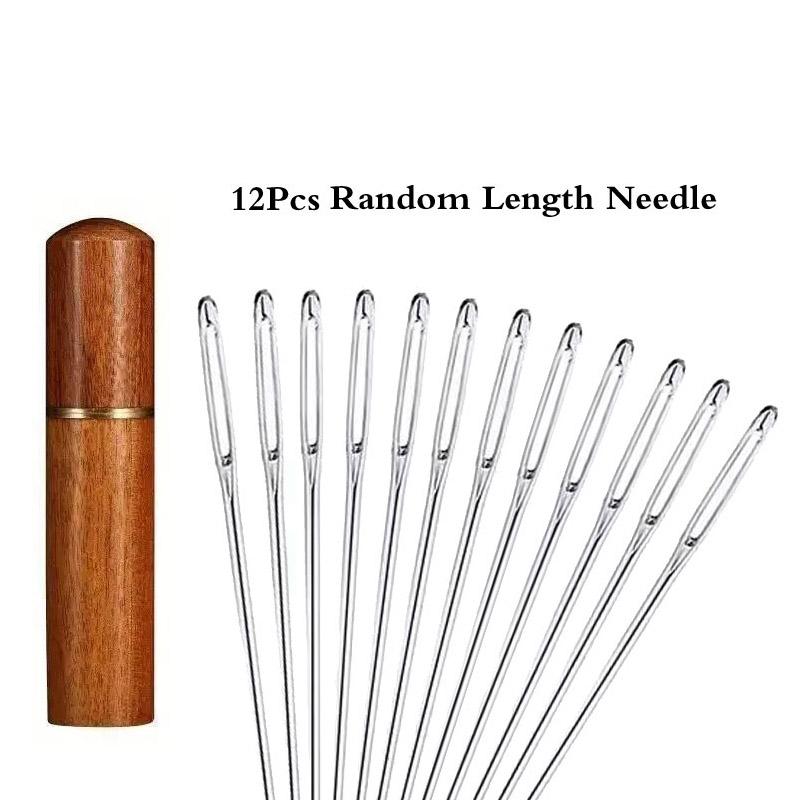 Элегантный цилиндрический держатель для швейных игл из дерева и металла с винтовой крышкой